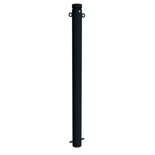 Ornamental bollard | Series 482B | � 82 mm | stationary, for casting in concretewith ground anchor, total length approx. 1300 mm | without lock | with 2 eyelets